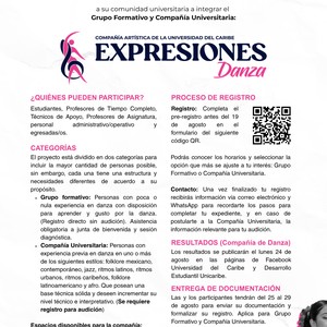 Convocatoria  a la Compañía Artística de Expresiones Danza