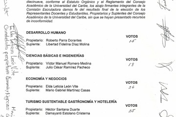 Resultados de elección docente ante el Consejo Académico
