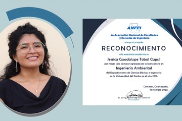 Reconoce ANFEI a la mejor egresada de Ingeniería Ambiental de la Unicaribe