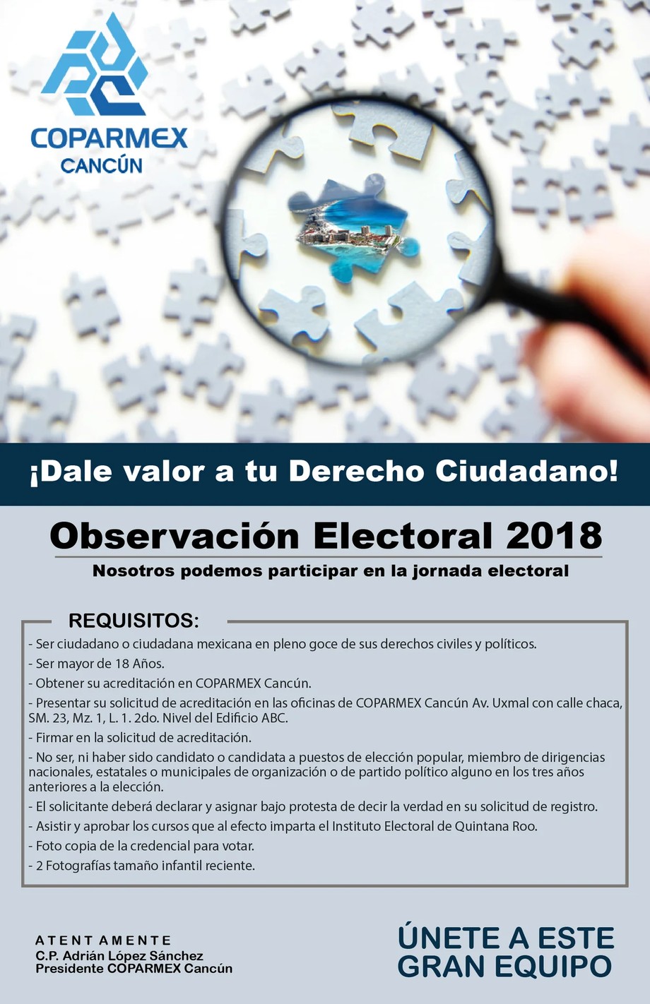 Invita coparmex a observación electoral