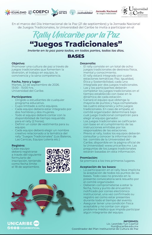 Rally UNICARIBE por la Paz | ¡Registra a tu equipo antes del 18 de septiembre!