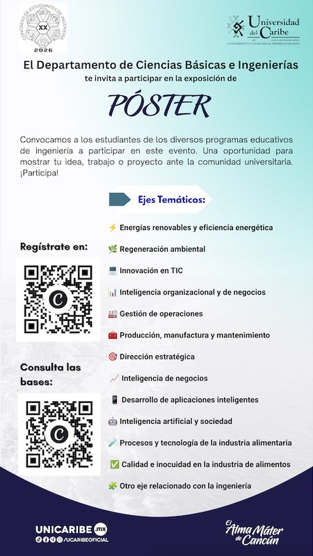 ¡Presenta tu proyecto en la Exposición de Póster 2026!