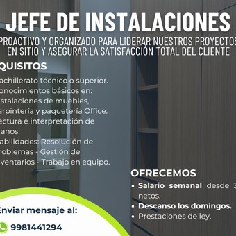 Jefe de  Instalaciones