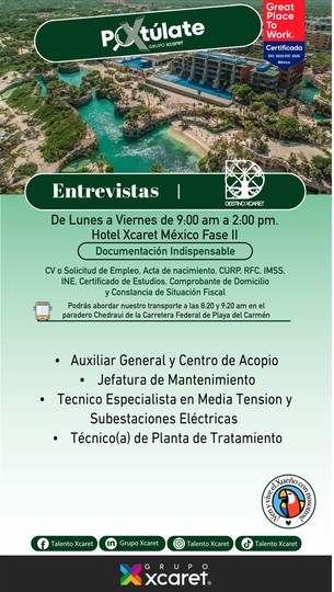 Vacantes Destino XCARET