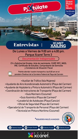 Vacantes XCARET XAILING