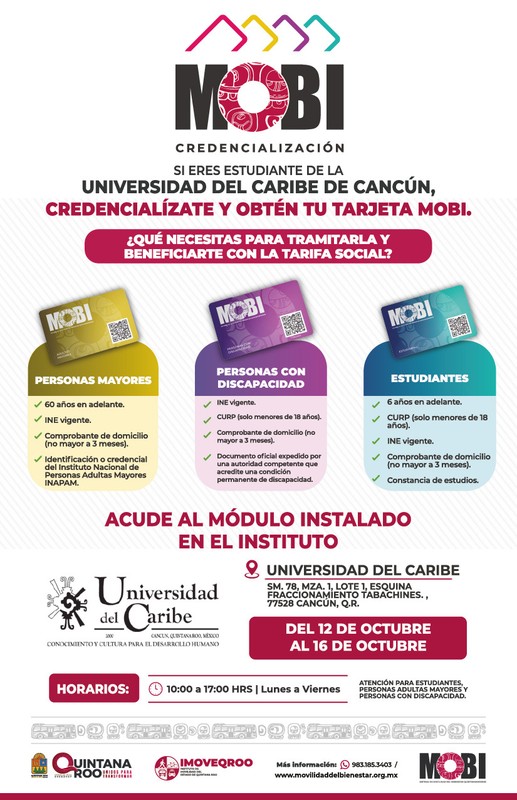 ¡Tramita tu tarjeta MOBI en Unicaribe!