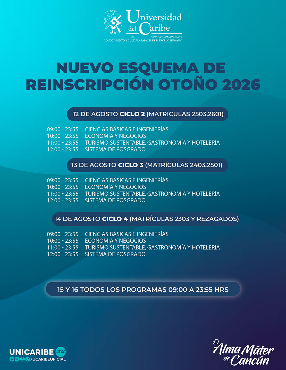 Nuevo Esquema de Reinscripción Otoño 2026