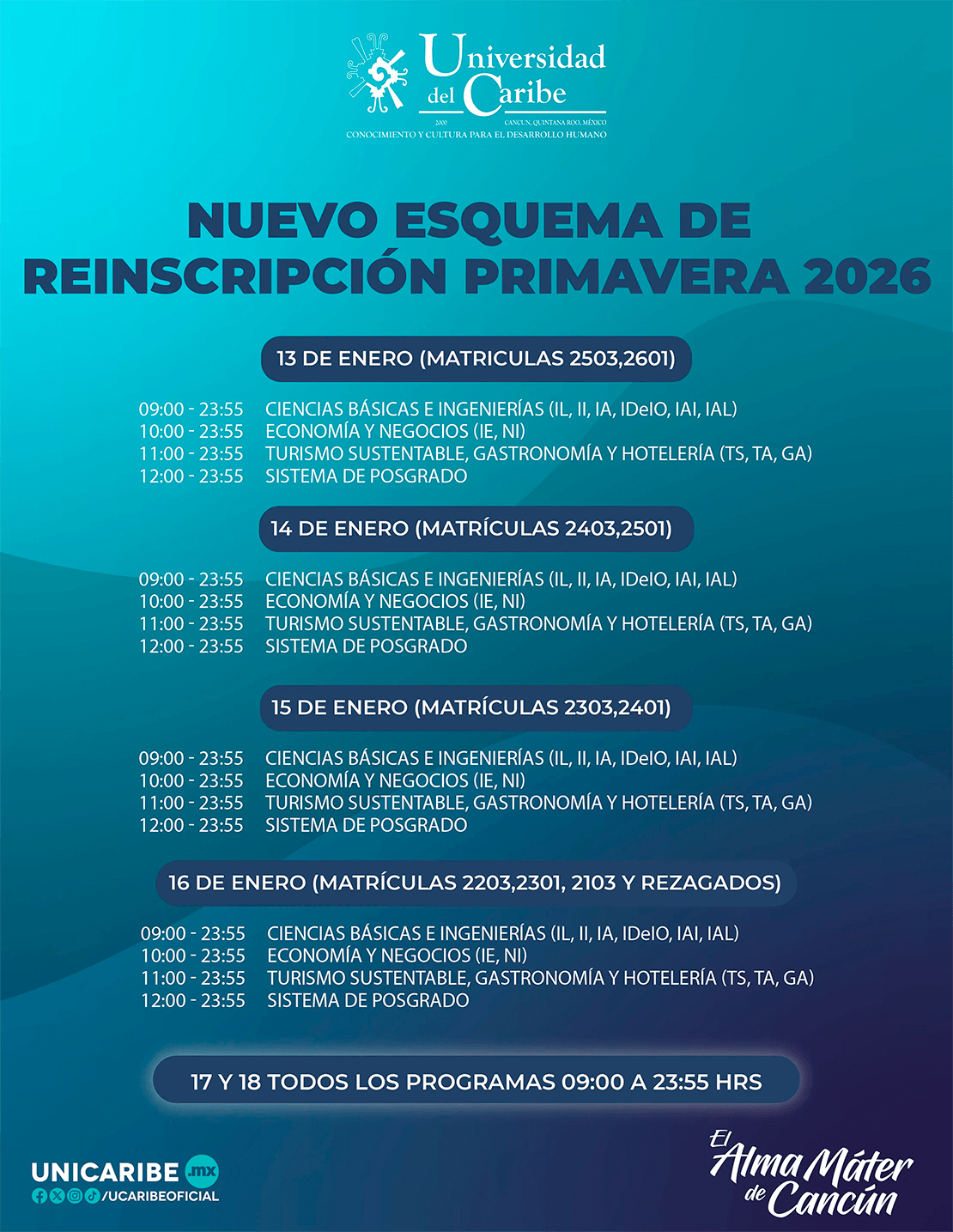 Nuevo Esquema de Reinscripción Primavera 2026